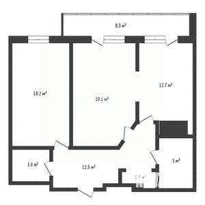 2-к квартира, вторичка, 80м2, 5/18 этаж