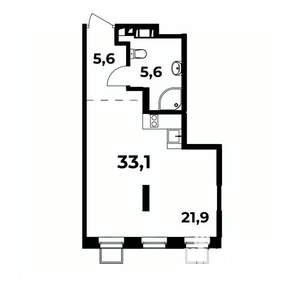 1-к квартира, вторичка, 32м2, 3/6 этаж