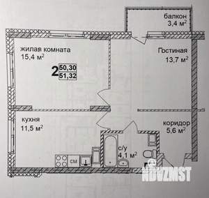 2-к квартира, вторичка, 50м2, 8/25 этаж