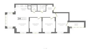 3-к квартира, вторичка, 97м2, 13/19 этаж