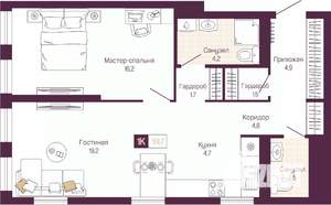 2-к квартира, вторичка, 60м2, 11/12 этаж