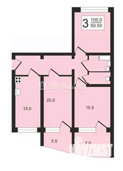 3-к квартира, вторичка, 100м2, 5/12 этаж