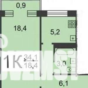 1-к квартира, вторичка, 33м2, 5/5 этаж