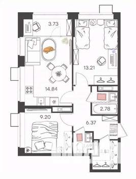 3-к квартира, вторичка, 55м2, 4/20 этаж
