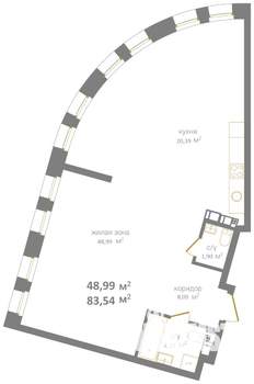 Студия квартира, вторичка, 84м2, 5/12 этаж