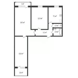 3-к квартира, вторичка, 63м2, 9/9 этаж