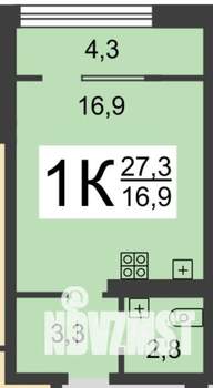 Студия квартира, вторичка, 27м2, 8/10 этаж