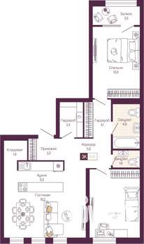 3-к квартира, вторичка, 80м2, 2/11 этаж
