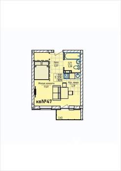 Студия квартира, строящийся дом, 29м2, 4/4 этаж