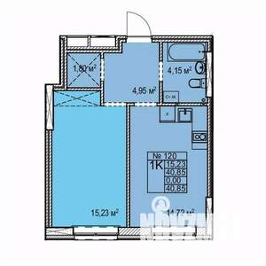 1-к квартира, строящийся дом, 41м2, 1/17 этаж
