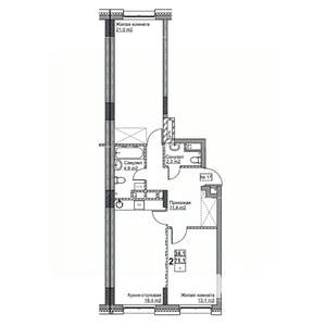 2-к квартира, вторичка, 71м2, 3/24 этаж