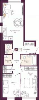 2-к квартира, вторичка, 63м2, 7/19 этаж