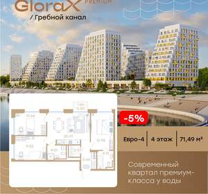 3-к квартира, вторичка, 71м2, 4/13 этаж