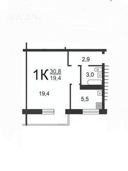 1-к квартира, вторичка, 31м2, 4/5 этаж
