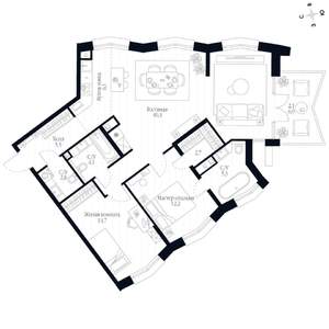 3-к квартира, вторичка, 96м2, 3/20 этаж