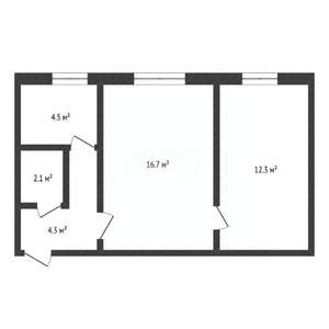 2-к квартира, вторичка, 42м2, 2/3 этаж