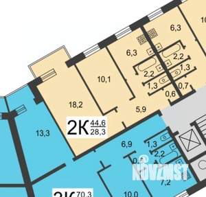 2-к квартира, вторичка, 45м2, 3/9 этаж