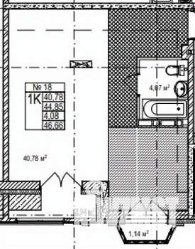 1-к квартира, строящийся дом, 47м2, 7/7 этаж