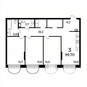 3-к квартира, вторичка, 100м2, 5/9 этаж