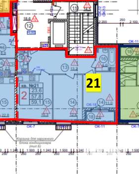 2-к квартира, вторичка, 59м2, 4/5 этаж