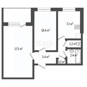 2-к квартира, вторичка, 44м2, 2/9 этаж
