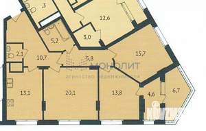3-к квартира, вторичка, 112м2, 17/21 этаж