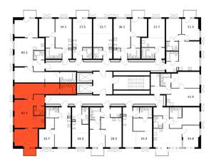 2-к квартира, вторичка, 63м2, 15/15 этаж