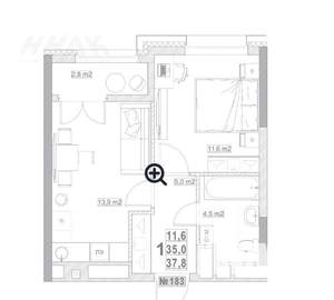 1-к квартира, строящийся дом, 38м2, 6/24 этаж