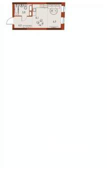 Студия квартира, вторичка, 23м2, 24/25 этаж