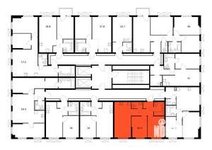 2-к квартира, вторичка, 51м2, 12/15 этаж