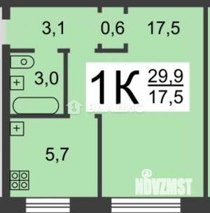 1-к квартира, вторичка, 30м2, 1/5 этаж