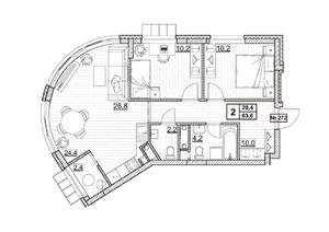 2-к квартира, вторичка, 64м2, 9/24 этаж