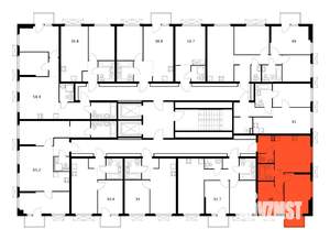 2-к квартира, вторичка, 49м2, 3/15 этаж