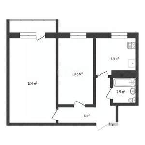 2-к квартира, вторичка, 42м2, 2/5 этаж