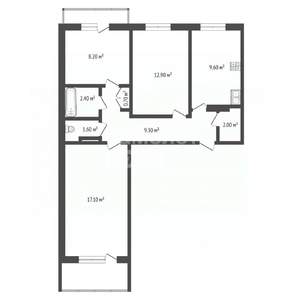 3-к квартира, вторичка, 64м2, 9/10 этаж
