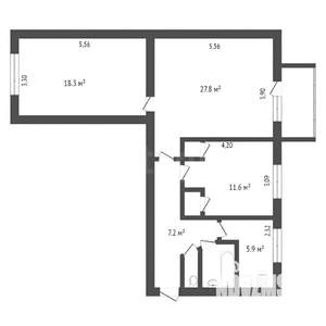 3-к квартира, вторичка, 72м2, 9/9 этаж