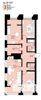 3-к квартира, вторичка, 96м2, 12/20 этаж