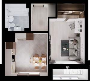 1-к квартира, вторичка, 36м2, 1/4 этаж