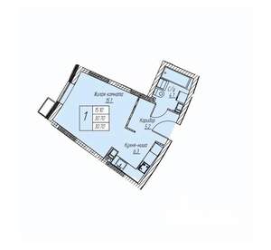 Студия квартира, строящийся дом, 30м2, 24/25 этаж