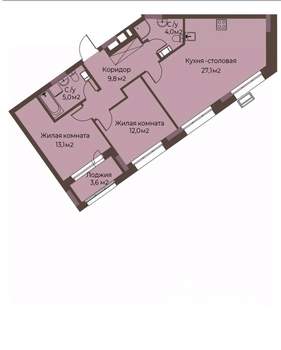 2-к квартира, строящийся дом, 73м2, 5/12 этаж