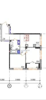 2-к квартира, вторичка, 48м2, 10/25 этаж