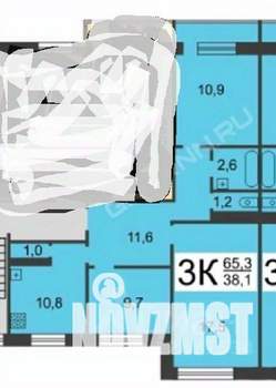 3-к квартира, вторичка, 65м2, 4/5 этаж