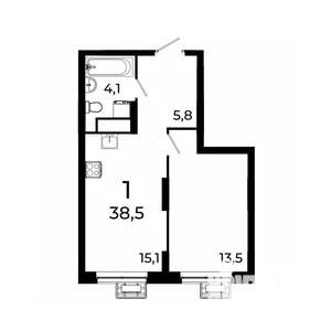 1-к квартира, вторичка, 39м2, 10/19 этаж