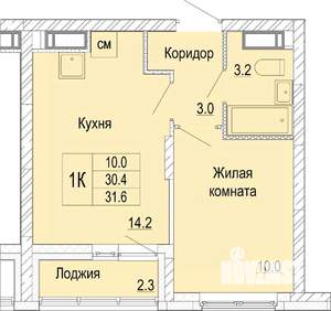 1-к квартира, вторичка, 32м2, 21/25 этаж