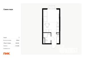 Студия квартира, вторичка, 23м2, 15/25 этаж