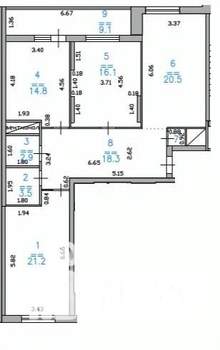 3-к квартира, строящийся дом, 108м2, 16/25 этаж