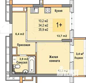 1-к квартира, вторичка, 36м2, 14/25 этаж