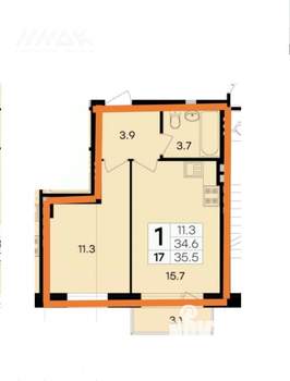 1-к квартира, вторичка, 36м2, 3/4 этаж