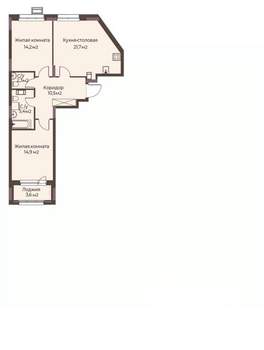 2-к квартира, строящийся дом, 71м2, 5/12 этаж