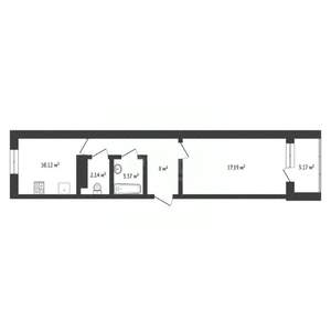 1-к квартира, вторичка, 42м2, 1/10 этаж